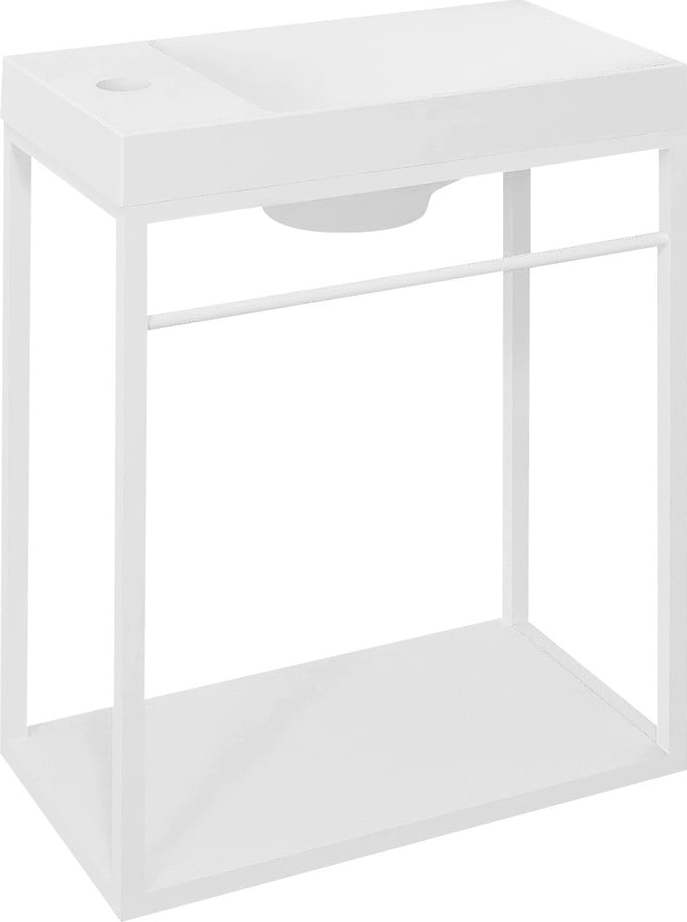 Bílý kovový závěsné podstavec bez umyvadla 39