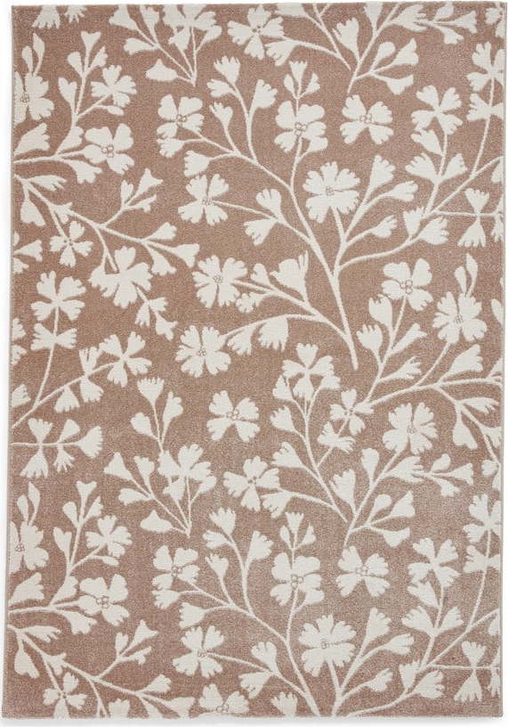 Světle hnědý koberec 120x170 cm Grace Floral – Catherine Lansfield Catherine Lansfield