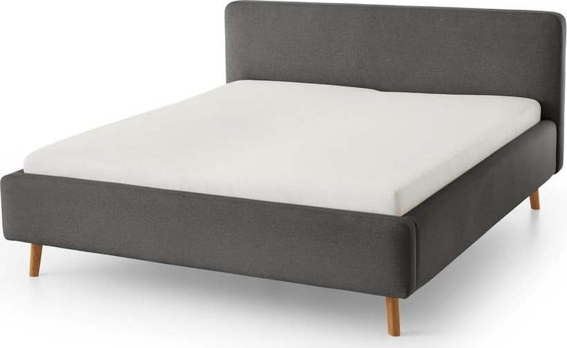 Antracitová čalouněná dvoulůžková postel bez roštu 180x200 cm Mattis – Meise Möbel Meise Möbel