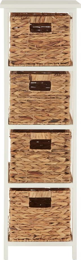 Koupelnový regál z masivu pavlovnie v bílo-přírodní barvě 32x100 cm Padstow – Premier Housewares Premier Housewares