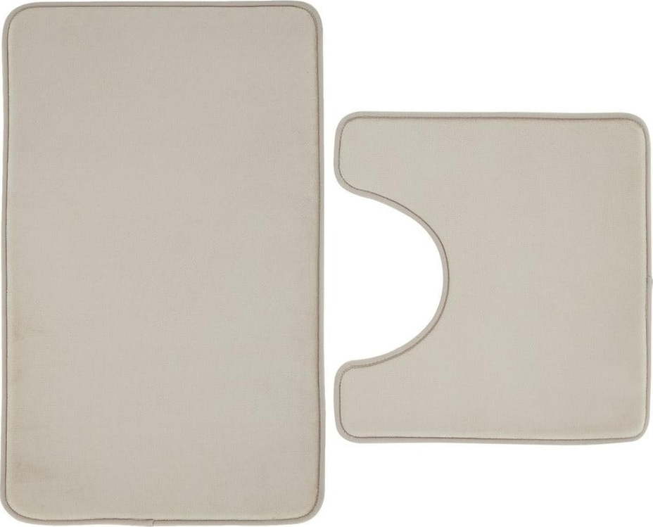 Béžové WC koupelnové předložky z paměťové pěny v sadě 2 ks 50x80 cm Anti-Bacterial – Catherine Lansfield Catherine Lansfield
