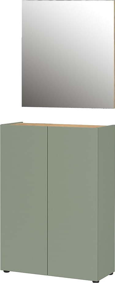 Světle zelená předsíňová sestava v dekoru dubu 74x200x33 cm Alviano – Germania Germania