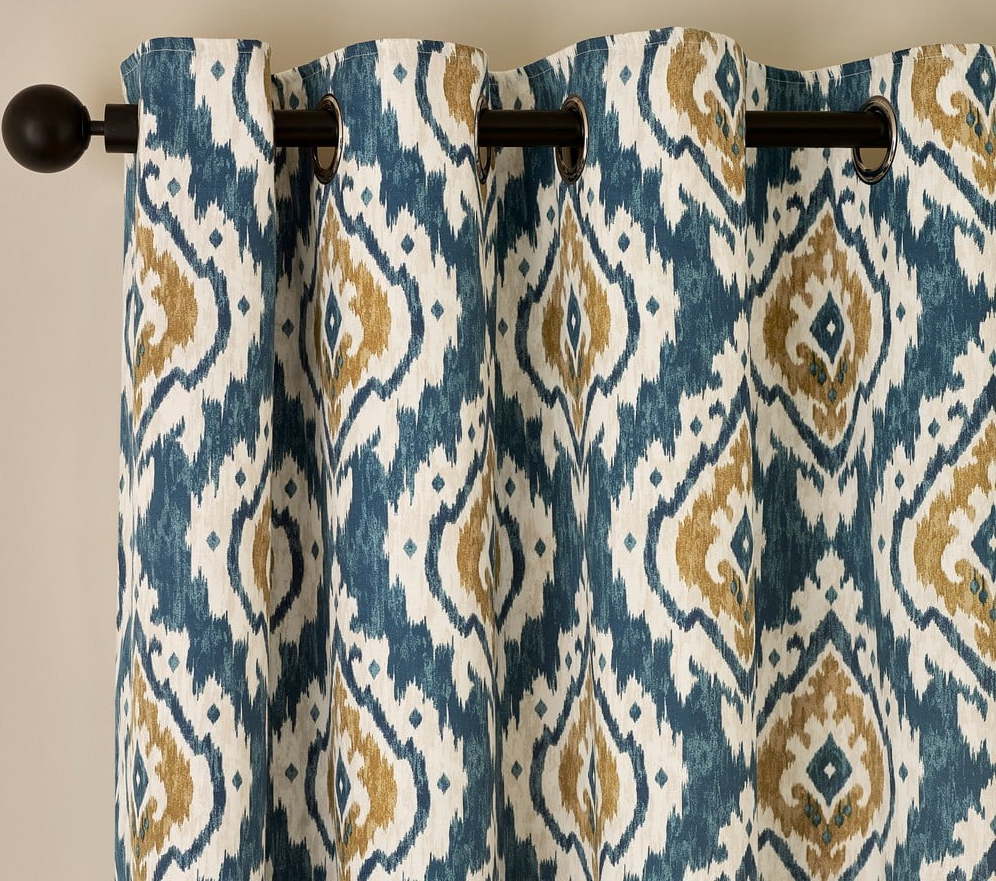 Modré závěsy v sadě 2 ks 229x229 cm Suri Geo – Pineapple Elephant Pineapple Elephant