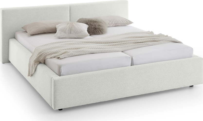 Bílá čalouněná dvoulůžková postel bez roštu 160x200 cm Cube – Meise Möbel Meise Möbel