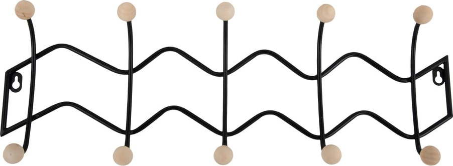 Černý kovový nástěnný věšák 61 cm Zig Zag – PT LIVING PT LIVING