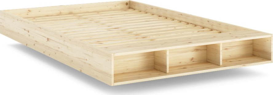 Dvoulůžková postel z borovicového dřeva s roštem 160x200 cm v přírodní barvě Merge – Karup Design Karup Design