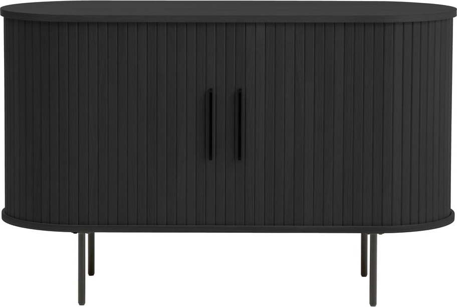 Černá komoda v dekoru dubu s posuvnými dveřmi 120x76x45 cm Nola – Unique Furniture Unique Furniture