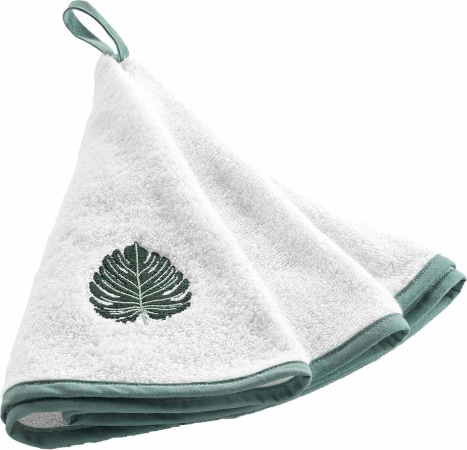 Bílo-zelený froté bavlněný ručník 60 cm Ardenia – douceur d'intérieur Douceur d intérieur