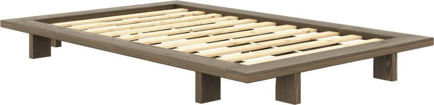 Hnědá jednolůžková postel z borovicového dřeva s roštem 120x200 cm Japan – Karup Design Karup Design