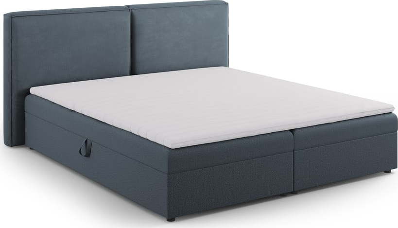 Modrá boxspring postel s úložným prostorem 140x200 cm Arendal – Cosmopolitan Design Cosmopolitan design