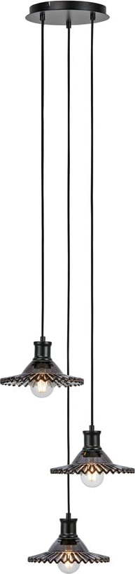 Černé závěsné svítidlo se skleněným stínidlem ø 22 cm Novia – Markslöjd Markslöjd