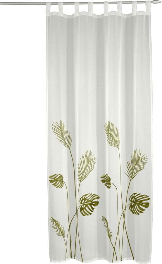 Bílo-zelená voálová záclona 135x245 cm – Sehlbach Sehlbach