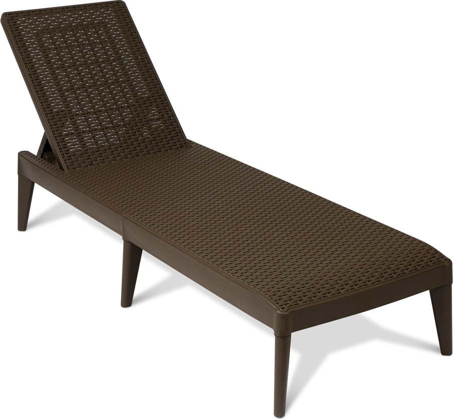 Tmavě hnědé zahradní lehátko z umělého ratanu Numana – Toomax TOOMAX