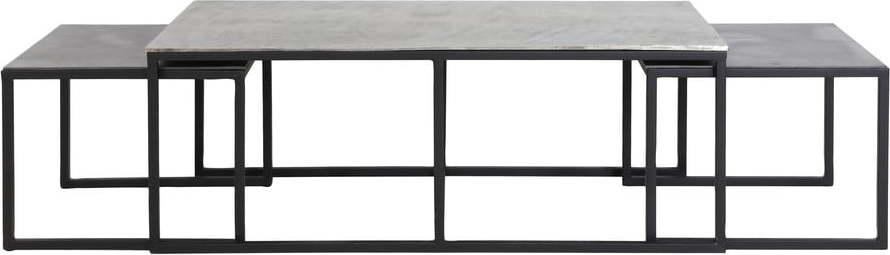 Černo-tmavě šedé kovové konferenční stolky v sadě 3 ks 50x120 cm Kumalu – Light & Living Light & Living