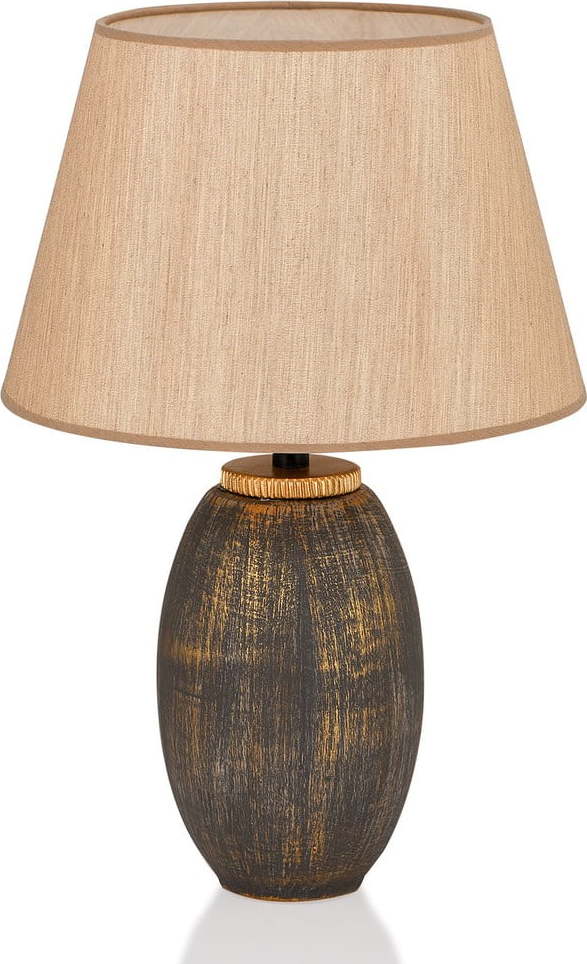 Šedo-béžová stolní lampa s textilním stínidlem (výška 46 cm) – Opviq lights Opviq lights