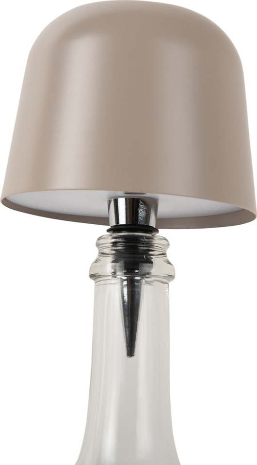 Béžová LED stolní lampa na lahev s kovovým stínidlem (výška 13 cm) Cone Hat LED – Leitmotiv Leitmotiv