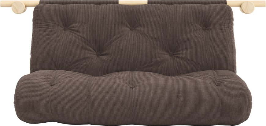 Tmavě hnědá manšestrová rozkládací pohovka 135 cm Hooked – Karup Design Karup Design