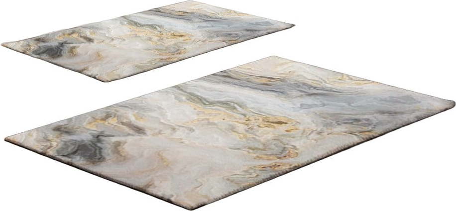Šedo-béžové koupelnové předložky v sadě 2 ks 60x100 cm – Foutastic Foutastic