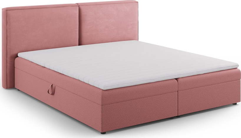 Růžová boxspring postel s úložným prostorem 140x200 cm Arendal – Cosmopolitan Design Cosmopolitan design