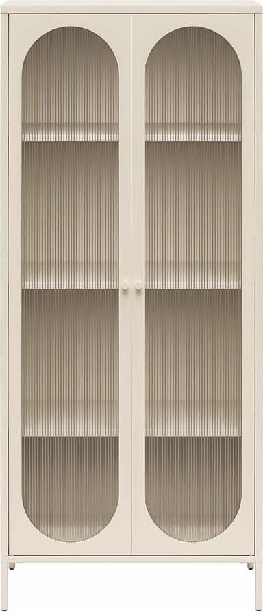 Krémová kovová vitrína 80x186x40 cm Luna – Støraa Støraa