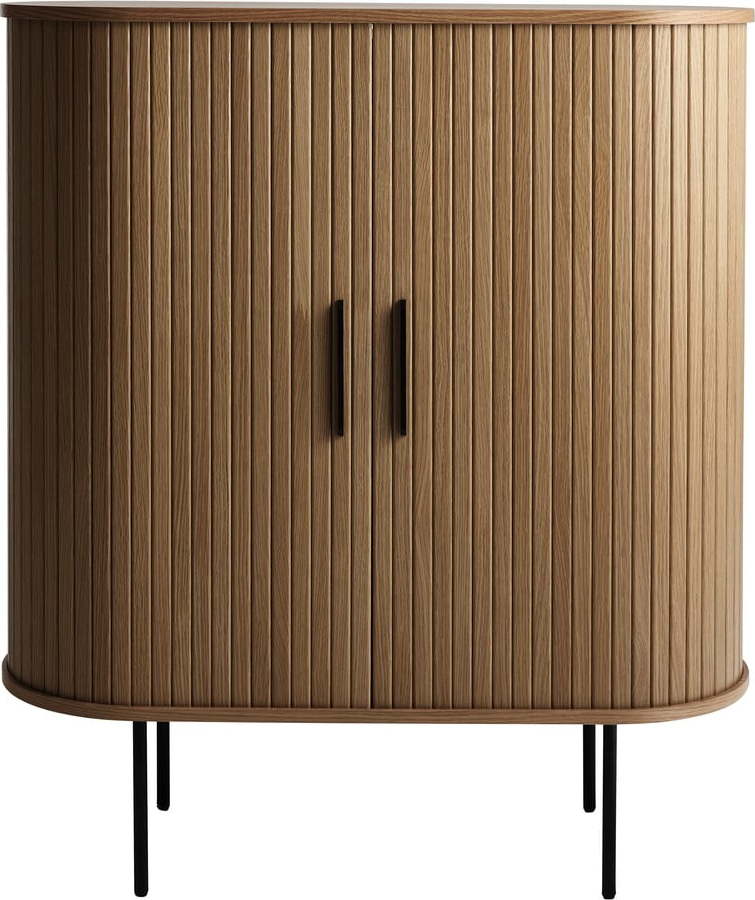 Hnědá vinotéka v dekoru dubu s posuvnými dveřmi 100x118x40 cm Nola – Unique Furniture Unique Furniture