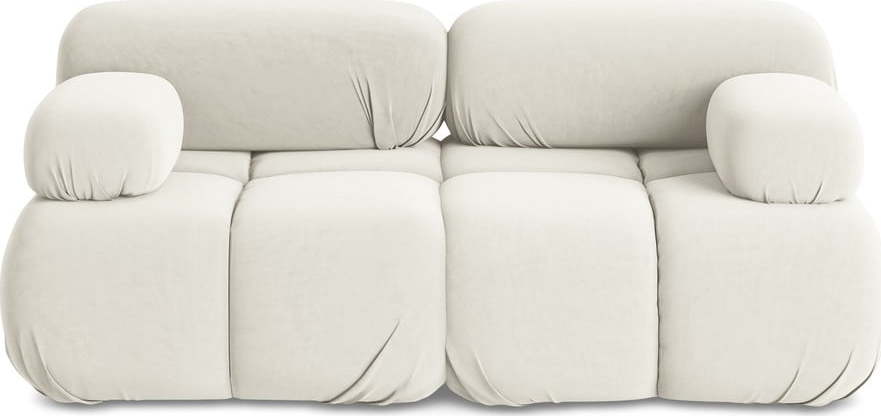 Bílá sametová modulární pohovka 190 cm Lokua – Makamii Makamii