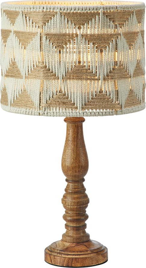 Stolní lampa se stínidlem z textilu a juty v hnědo-přírodní barvě (výška 45 cm) Ano – Markslöjd Markslöjd