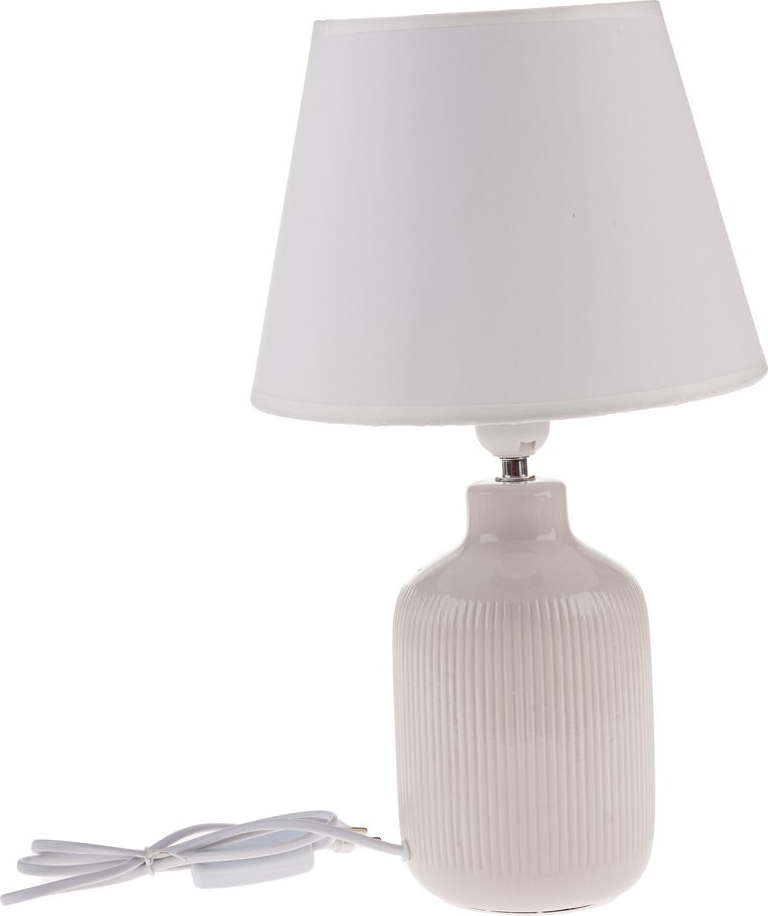 Krémová stolní lampa s textilním stínidlem (výška 41 cm) – Dakls Dakls