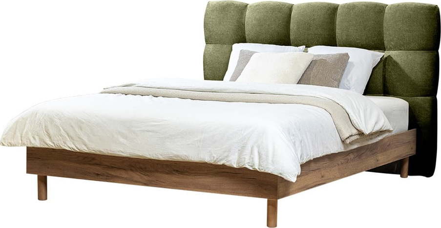 Zelená čalouněná dvoulůžková postel s roštem 180x200 cm Kumo – Bobochic Paris Bobochic Paris