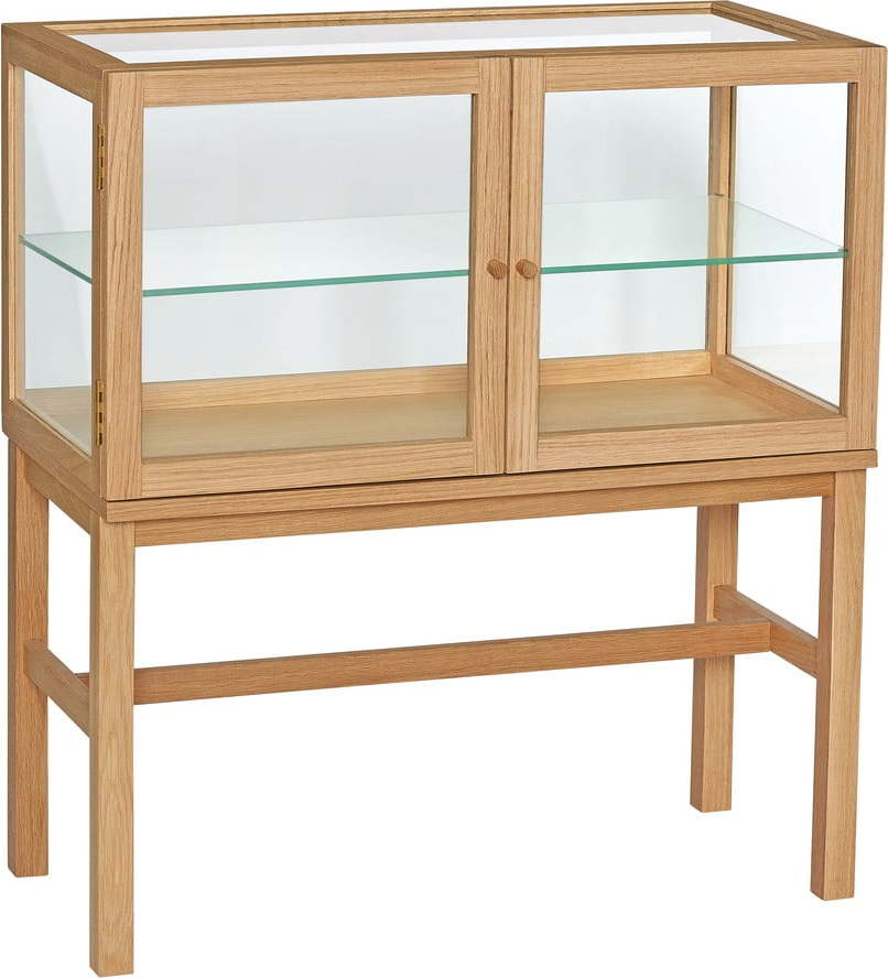 Vitrína v dekoru dubu v přírodní barvě 80x88x42 cm Poetic – Hübsch Hübsch