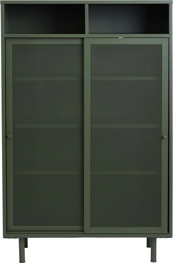 Tmavě zelená kovová skříňka s posuvnými dveřmi 90x140x40 cm Veep – Unique Furniture Unique Furniture