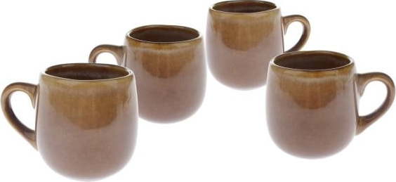 Hnědé keramické hrnky na espresso v sadě 4 ks 100 ml – Dakls Dakls