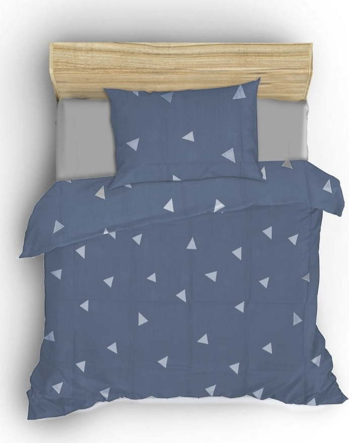 Modré povlečení na dvoulůžko 200x200 cm Üçgen – Mijolnir Mijolnir
