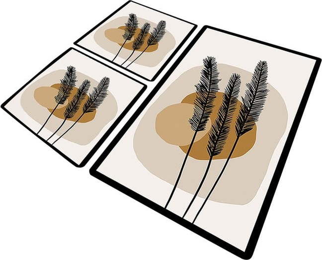 Hnědé koupelnové předložky v sadě 3 ks 60x100 cm Day Sunrise – Foutastic Foutastic