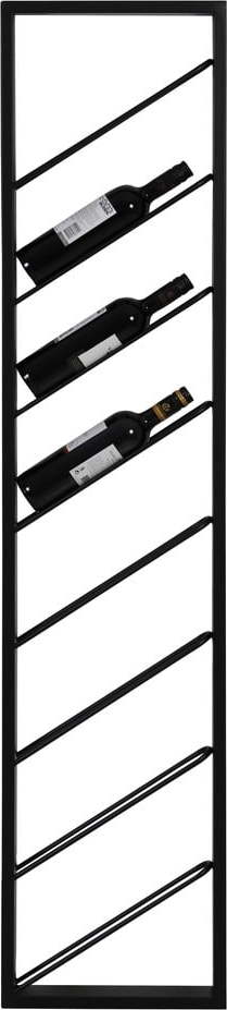 Černý nástěnný kovový regál na víno počet lahví 8 36x160x6 cm Malbeo – Light & Living Light & Living