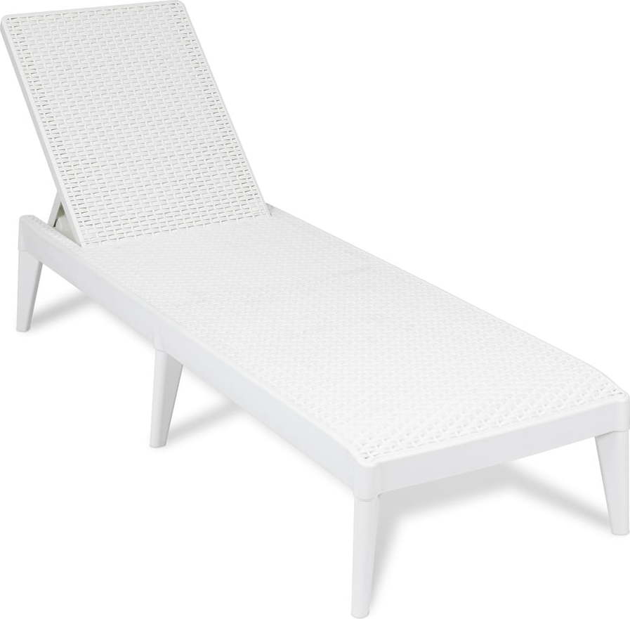 Bílé zahradní lehátko z umělého ratanu Numana – Toomax TOOMAX