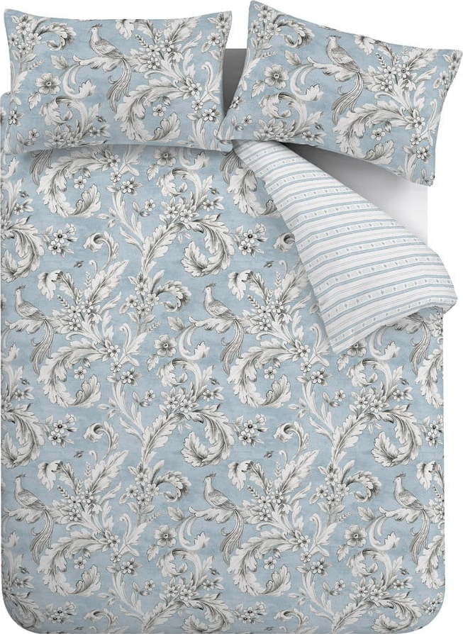 Bílo-modré povlečení na jednolůžko 135x200 cm Regal Floral – Catherine Lansfield Catherine Lansfield