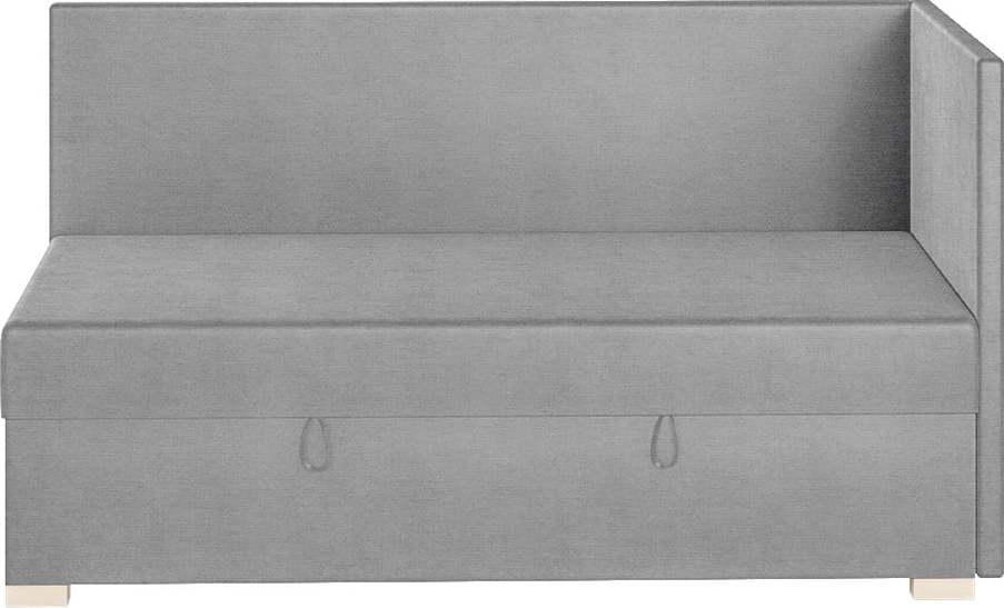 Šedá rohová dětská postel s úložným prostorem s matrací 90x200 cm Flexi – Ghado Ghado