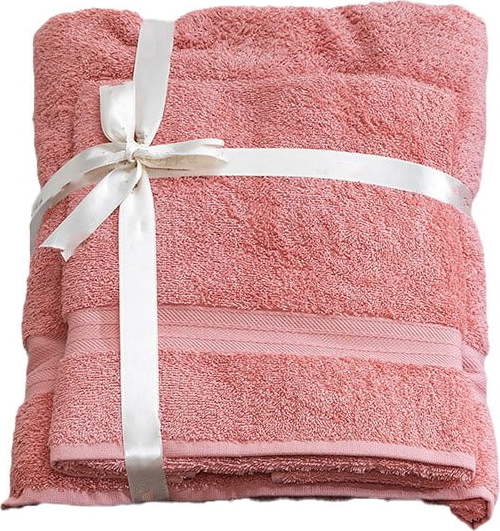 Růžové froté bavlněné ručníky a osušky v sadě 2 ks – Foutastic Foutastic