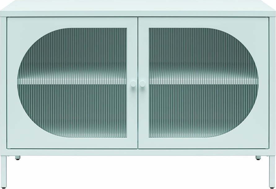 Světle modrá kovová vitrína 100x64x40 cm Luna – Støraa Støraa