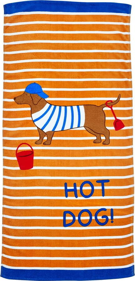 Oranžová bavlněná plážová osuška 76x160 cm Hot Dog – Catherine Lansfield Catherine Lansfield