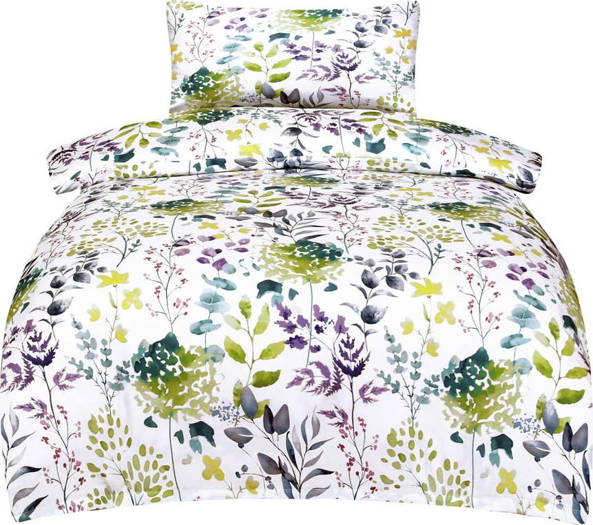 Bílé povlečení na jednolůžko z bavlněného saténu 140x200 cm Savoy – My House My House