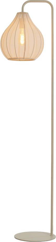 Béžová stojací lampa s textilním stínidlem (výška 156