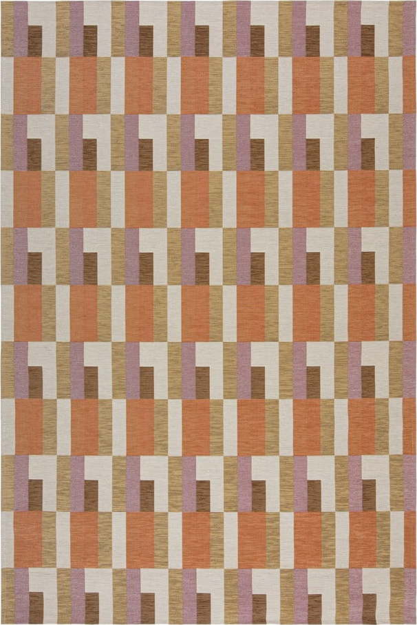 Koberec v oranžovo-přírodní barvě 120x170 cm Riley Block Geo – Flair Rugs Flair Rugs