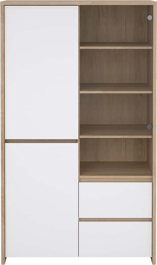 Bílá/v přírodní barvě vitrína v dekoru dubu 100x170x48 cm Next – Tvilum Tvilum