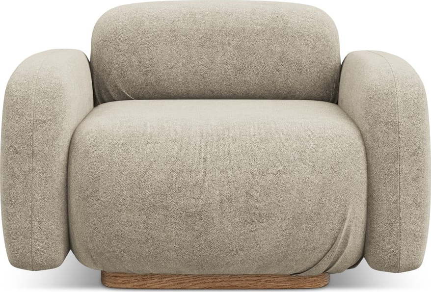 Béžový modul pohovky z textilie bouclé Ailani – Makamii Makamii