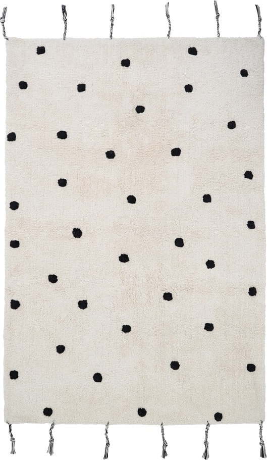 Černo-krémový pratelný ručně tkaný bavlněný koberec 100x150 cm Nümi Black – Nattiot Nattiot