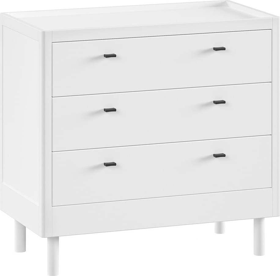 Bílá dětská komoda z bukového dřeva 100x95x55 cm Forrest – Vipack Vipack