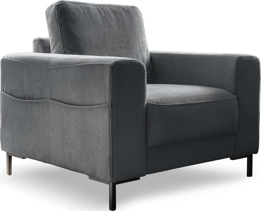 Tmavě šedé manšestrové křeslo Lofty Lilly – Miuform Miuform