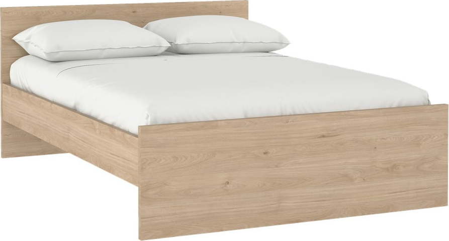 Dvoulůžková postel v dekoru dubu bez roštu 140x200 cm v přírodní barvě Naia – Tvilum Tvilum